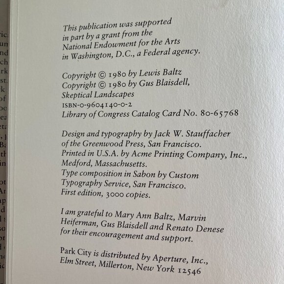 Lewis Baltz "Park City" Photography Book SIGNED - Picture 6 of 7